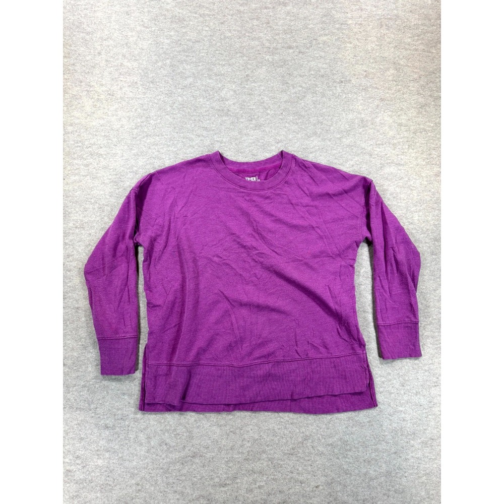 Time And Tru Sweater Womens Medium 8-10 Purple Long Sleeve Knitted Pullover